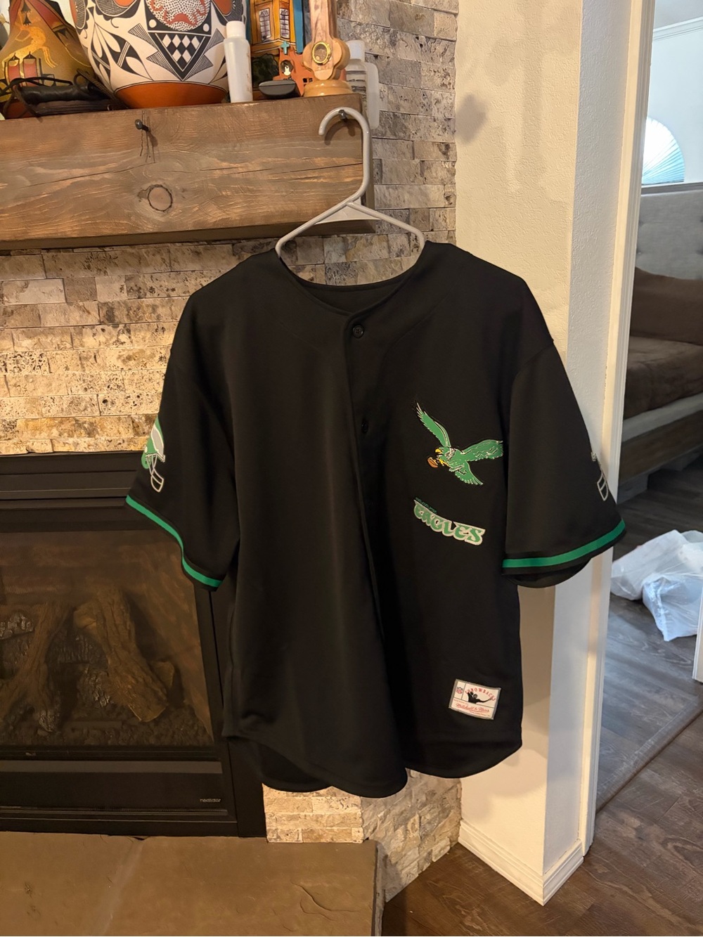 Mitchell & Ness Black Baseball Jersey Philadelphia Eagles with 33